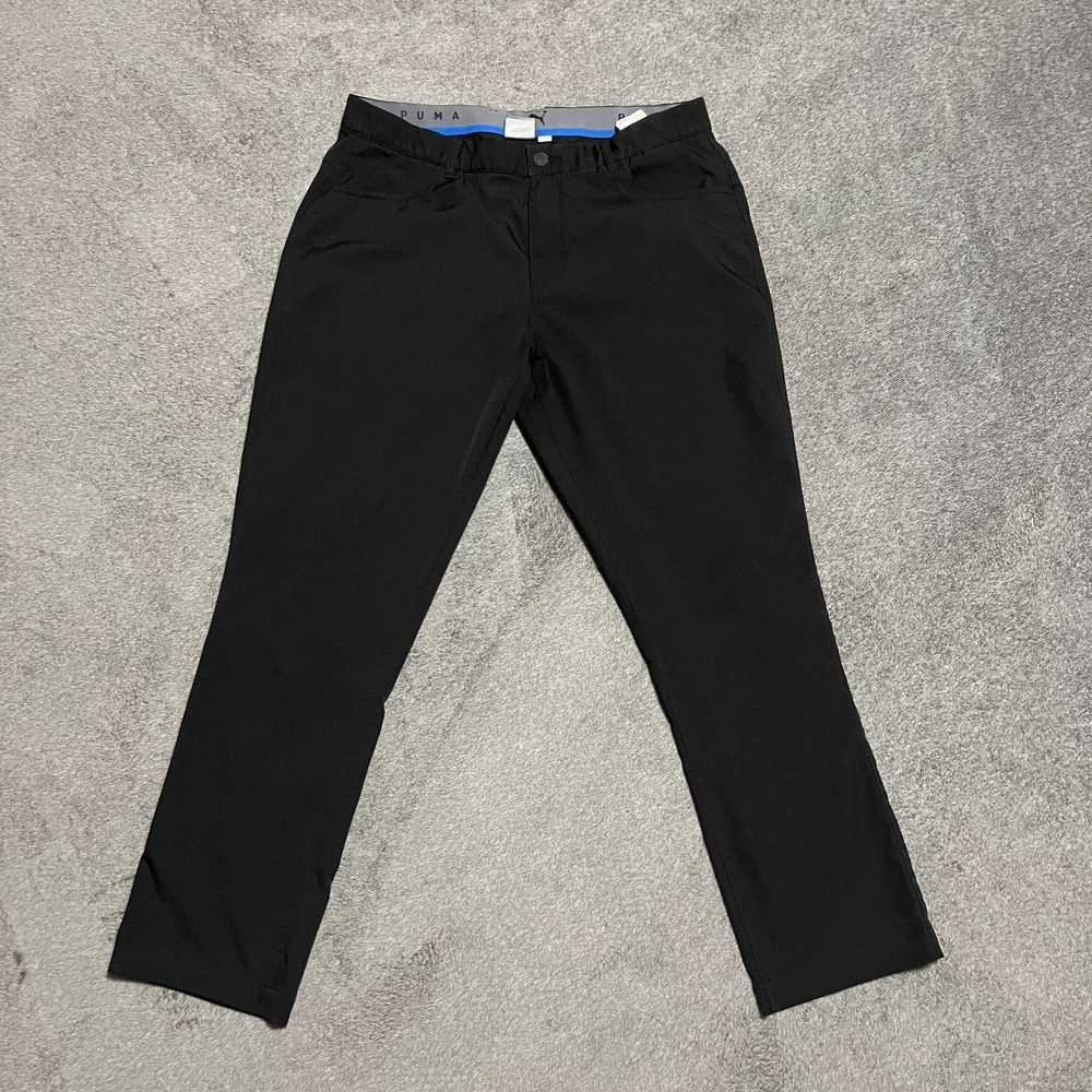 Puma Enjoy Golf Pants Mens 36x30 Black 5 Pocket Performance Stretch Preppy